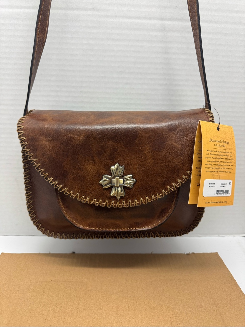 Patricia Nash Beaumont Leather Flap Crossbody Bag